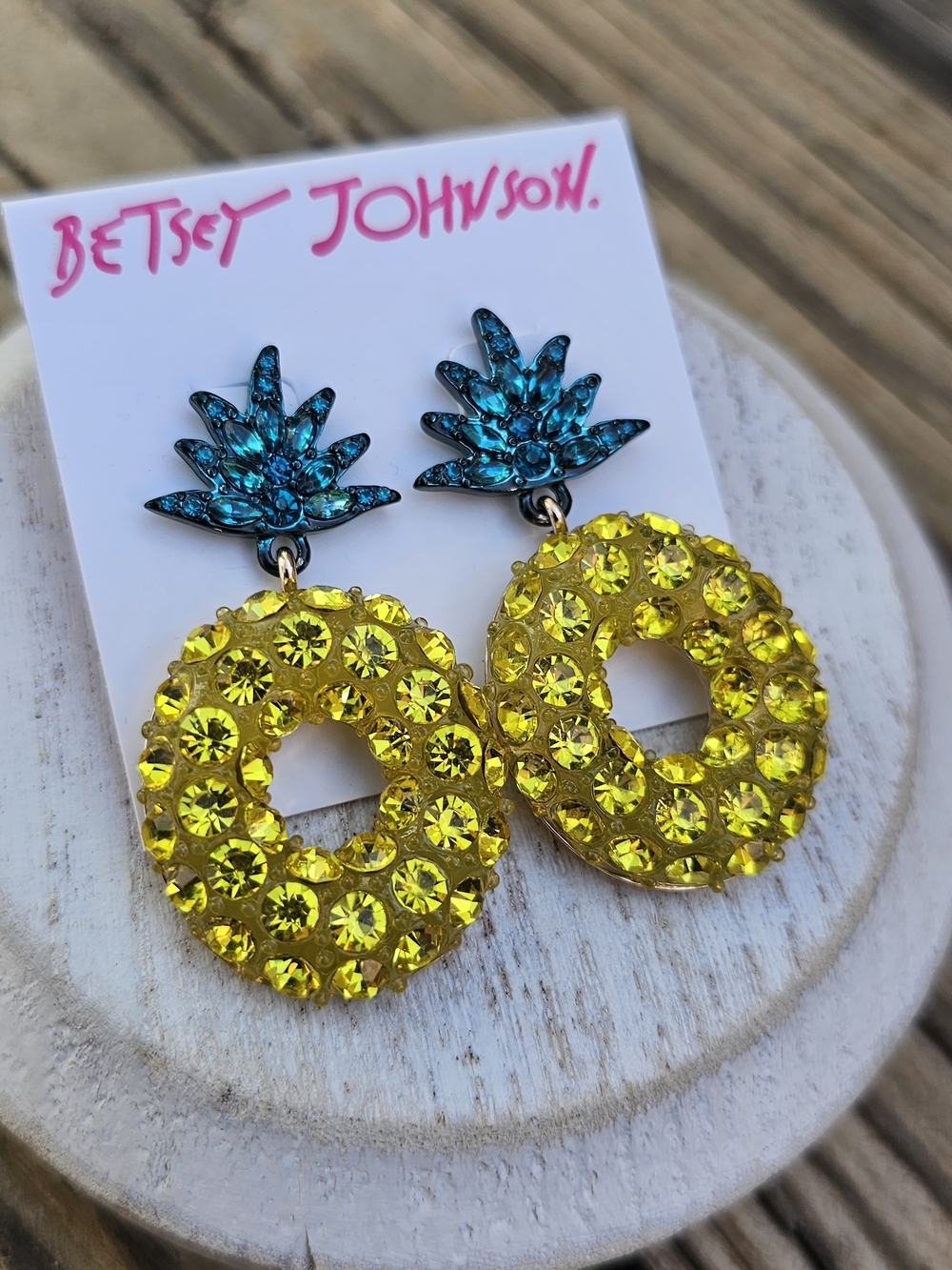 Betsey Johnson Pineapple Drop Earrings